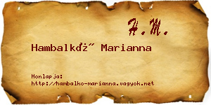 Hambalkó Marianna névjegykártya
